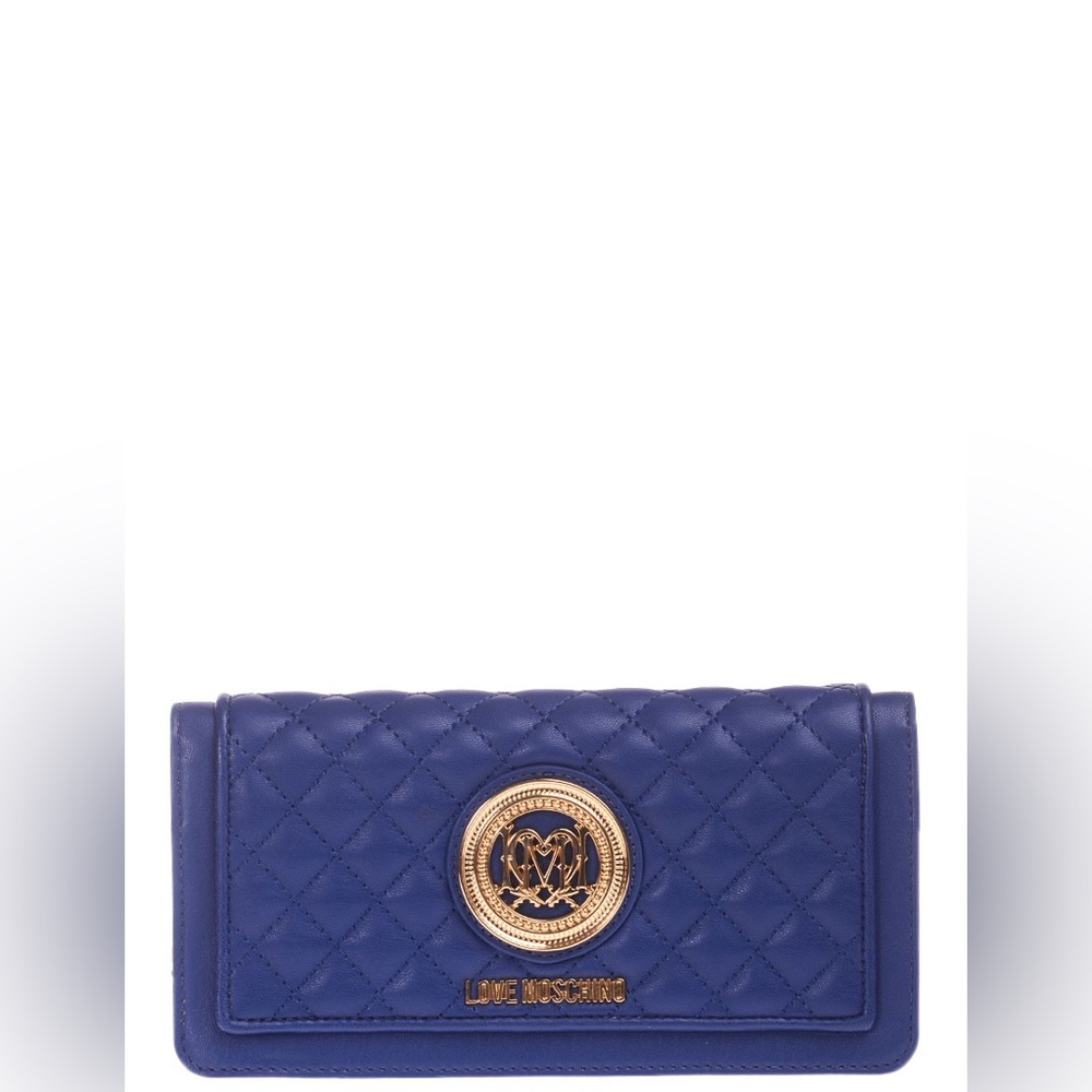 Love Moschino Blue Quilted Clutch/Wallet Damaged